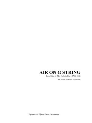 cover image of AIR ON THE G STRING- Arr. for SATB Choir in vocalization